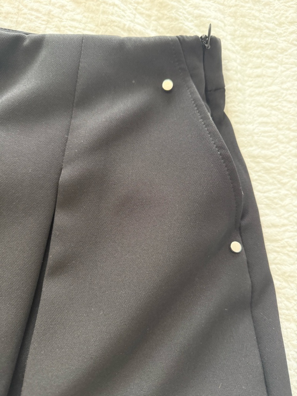 Zara Black A-Line Mini Skirt with Front Pleats - Picture 3 of 5
